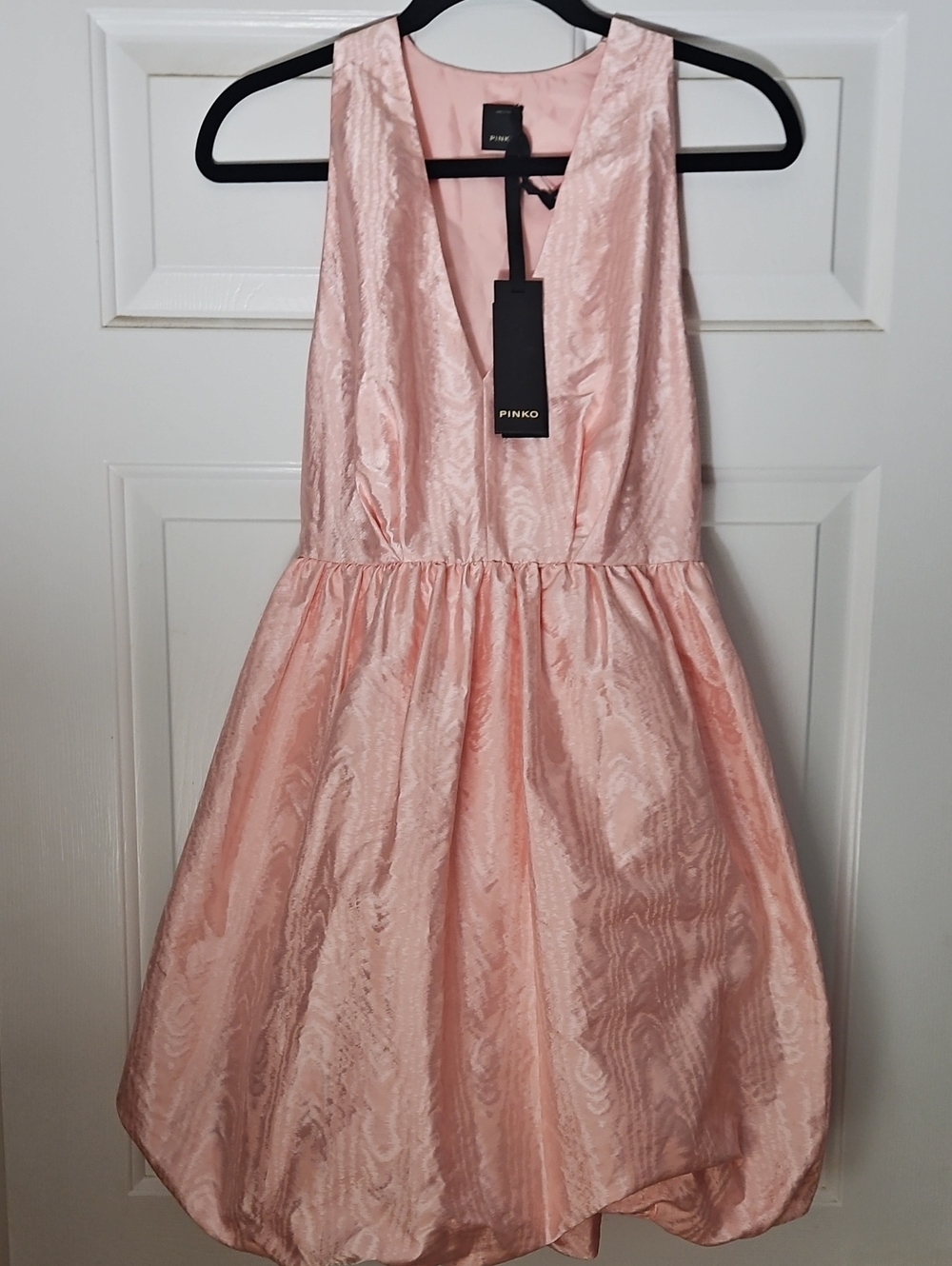 Pinko Light Pink Satin V-Neck Party Dress Sz 4.
